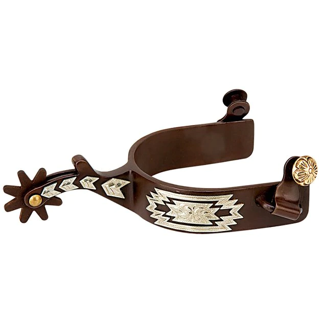 Weaver Leather Engraved German Silver Trim Men's Spurs 3 Weaver Leather Engraved German Silver Trim Men's Spurs