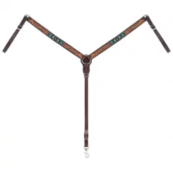 Weaver Leather Turquoise Cross Beaded Straight Horse Breast Collar