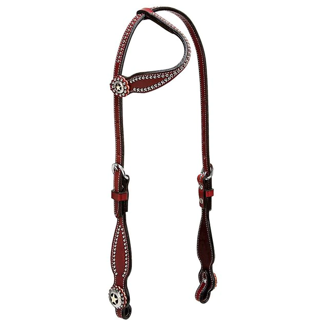 Weaver Leather Texas Star Flat Sliding Ear Horse Headstall 3 Weaver Leather Texas Star Flat Sliding Ear Horse Headstall